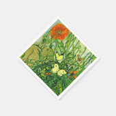 Van Gogh - Schmetterlinge und Mohn Serviette (Ecke)