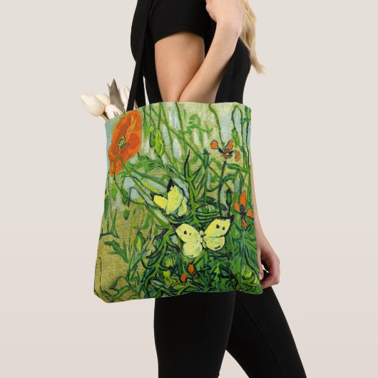 Van Gogh - Schmetterlinge und Mohn Tasche (Von Nahem)