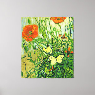 Van Gogh - Schmetterlinge und Pappi, berühmtes Kun Leinwanddruck