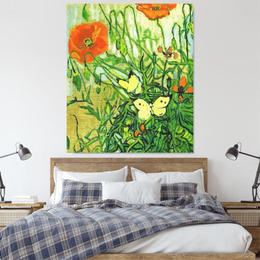 Van Gogh - Schmetterlinge und Pappi, berühmtes Kun Leinwanddruck (Insitu (Schlafzimmer))