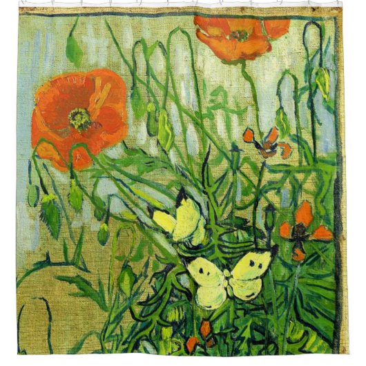 Van Gogh - Schmetterlinge und Pfeffer Duschvorhang (Vorderseite)