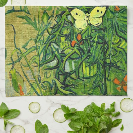 Van Gogh - Schmetterlinge und Pfeffer Geschirrtuch (Gefaltet)