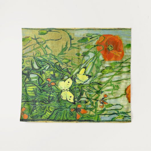 Van Gogh - Schmetterlinge und Pflaumen Wandteppich (Vorderseite (Horizontal))