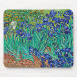 Van Gogh Schwertlilien. Blaue florale Vintage-Impr Mousepad