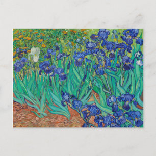 Van Gogh Schwertlilien. Blaue florale Vintage-Impr Postkarte