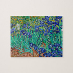 Van Gogh Schwertlilien. Blaue florale Vintage-Impr Puzzle