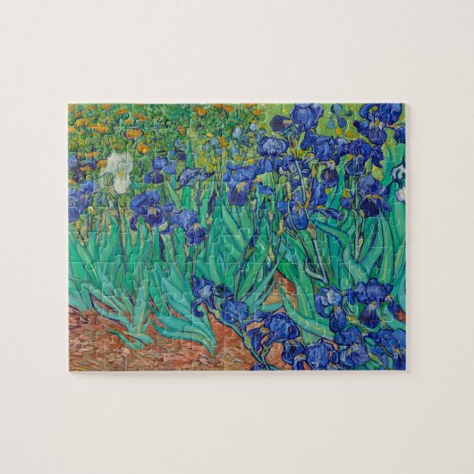 Van Gogh Schwertlilien. Blaue florale Vintage-Impr Puzzle (Horizontal)