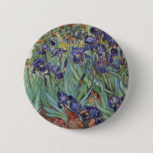Van Gogh Schwertlilien Impressionistisches Gemälde Button