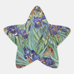 Van Gogh Schwertlilien Impressionistisches Gemälde Stern-Aufkleber