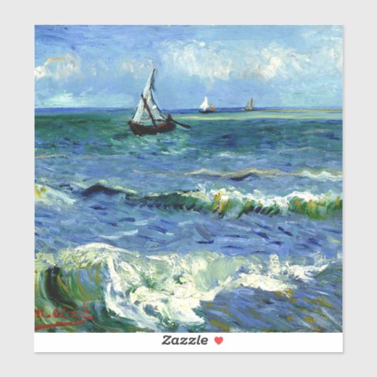 Van Gogh - Seascape Aufkleber (Blatt)
