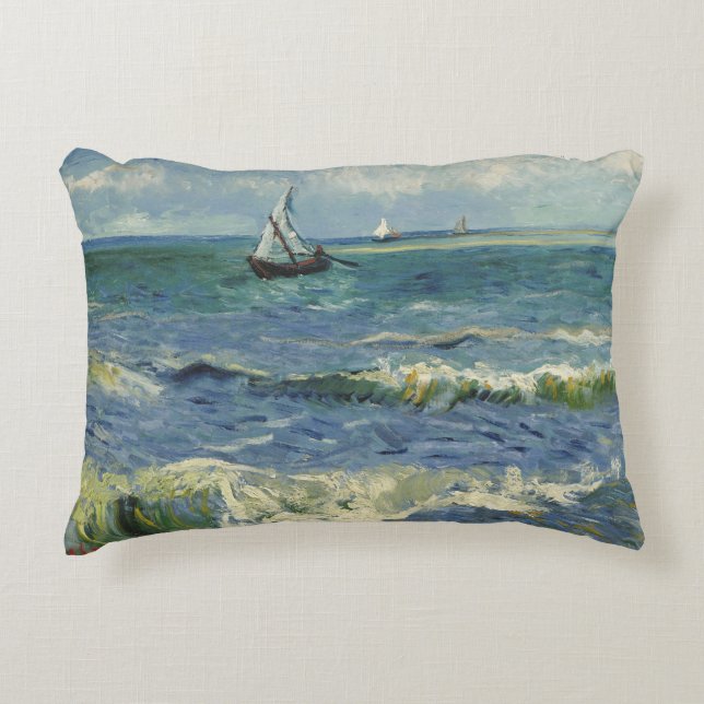 Van Gogh Seascape bei Saintes Maries de la Mer Dekokissen (Vorderseite)