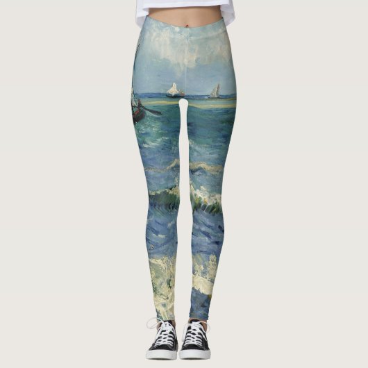 Van Gogh Seascape bei Saintes Maries de la Mer Leggings (Vorderseite)