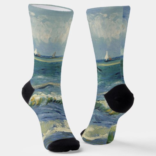 Van Gogh Seascape bei Saintes Maries de la Mer Socken (Gewinkelt)