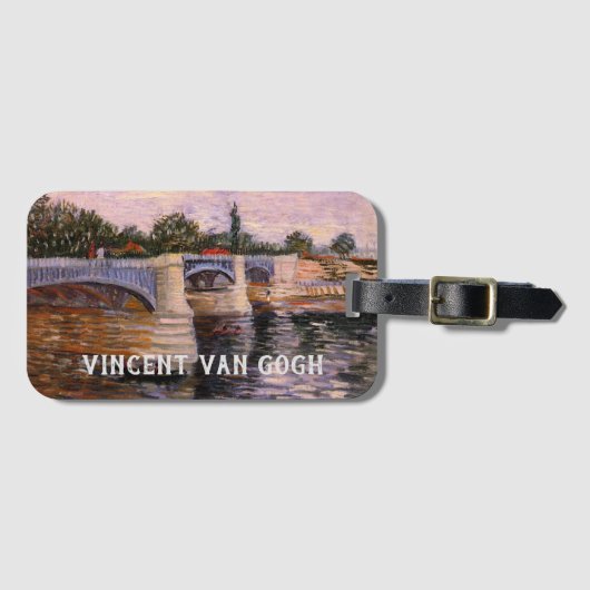Van Gogh Seine Fluss mit Pont del Grande Jette Gepäckanhänger (Vorderseite (Horizontal))