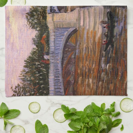 Van Gogh Seine Fluss mit Pont del Grande Jette Geschirrtuch (Gefaltet)