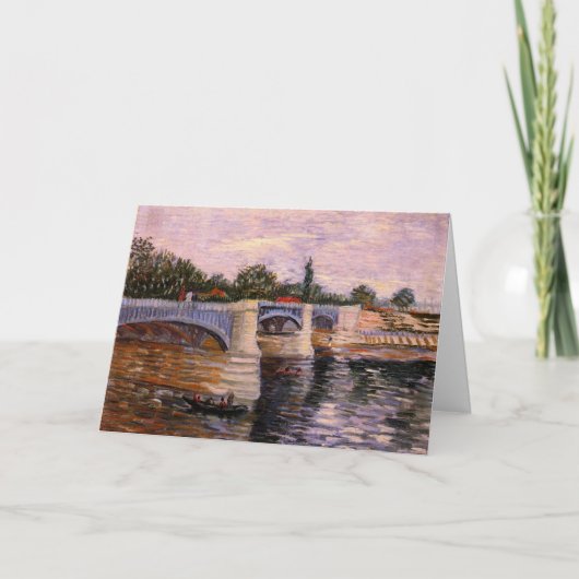 Van Gogh Seine Fluss mit Pont del Grande Jette Karte (Vorderseite)