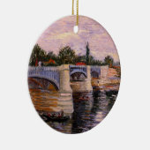 Van Gogh Seine Fluss mit Pont del Grande Jette Keramik Ornament (Rechts)