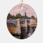Van Gogh Seine Fluss mit Pont del Grande Jette Keramik Ornament (Links)