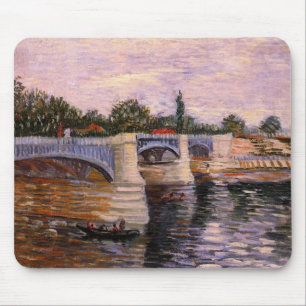 Van Gogh Seine Fluss mit Pont del Grande Jette Mousepad