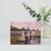 Van Gogh Seine Fluss mit Pont del Grande Jette Postkarte (Stehend Vorderseite)