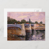 Van Gogh Seine Fluss mit Pont del Grande Jette Postkarte (Vorne/Hinten)