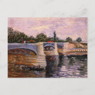 Van Gogh Seine Fluss mit Pont del Grande Jette Postkarte