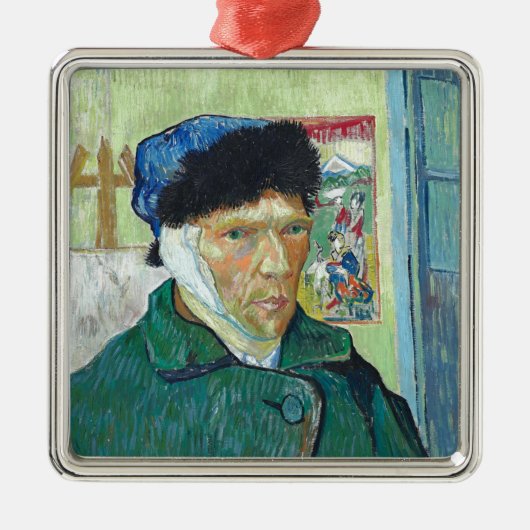 Van Gogh selbst-portrait Bandaged Ear Art Malerei Ornament Aus Metall (Vorne)