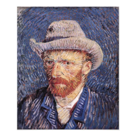 Van Gogh selbst-Portrait mit Filzhut Fotodruck (Vorne)