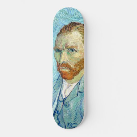 Van Gogh selbst Porträt lebendiges Fine Art Malere Skateboard (Vorderseite)