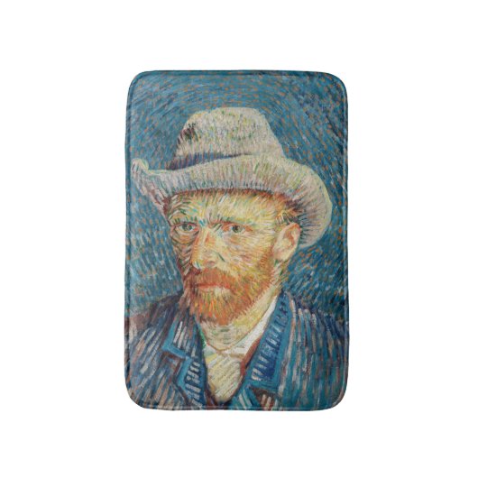 Van Gogh - Selbstportrait mit einem grauen Filthut Badematte (Vorderseite Vertikal)