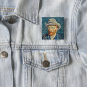 Van Gogh - Selbstportrait mit einem grauen Filthut Button (Beispiel)