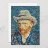Van Gogh - Selbstportrait mit einem grauen Filthut Einladung (Vorne/Hinten)