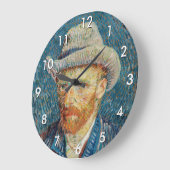 Van Gogh - Selbstportrait mit einem grauen Filthut Große Wanduhr (Winkel)