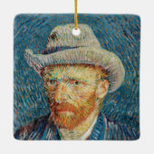Van Gogh - Selbstportrait mit einem grauen Filthut Keramikornament (Rückseite)