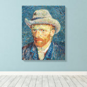 Van Gogh - Selbstportrait mit einem grauen Filthut Leinwanddruck (Insitu (Holzboden))