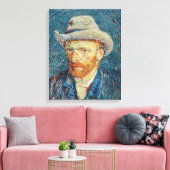 Van Gogh - Selbstportrait mit einem grauen Filthut Leinwanddruck (Insitu (Wohnzimmer))