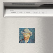 Van Gogh - Selbstportrait mit einem grauen Filthut Magnet (In Situ (Geschirrspüler))
