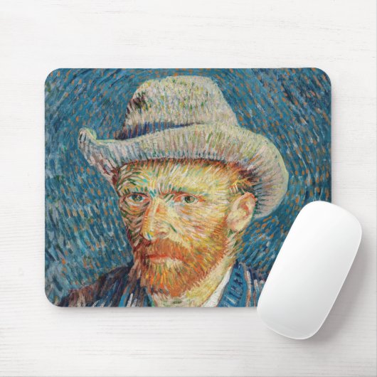 Van Gogh - Selbstportrait mit einem grauen Filthut Mousepad (Mit Mouse)