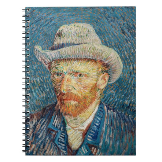 Van Gogh - Selbstportrait mit einem grauen Filthut Notizblock (Vorderseite)