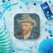 Van Gogh - Selbstportrait mit einem grauen Filthut Pappteller (Party)