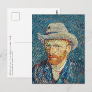 Van Gogh - Selbstportrait mit einem grauen Filthut Postkarte