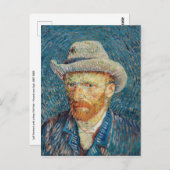 Van Gogh - Selbstportrait mit einem grauen Filthut Postkarte (Vorne/Hinten)