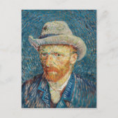 Van Gogh - Selbstportrait mit einem grauen Filthut Postkarte (Vorderseite)