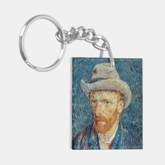 Van Gogh - Selbstportrait mit einem grauen Filthut Schlüsselanhänger (Vorderseite links)