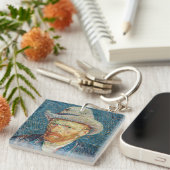 Van Gogh - Selbstportrait mit einem grauen Filthut Schlüsselanhänger (Vorderseite rechts)