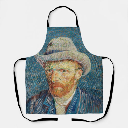 Van Gogh - Selbstportrait mit einem grauen Filthut Schürze (Vorderseite)