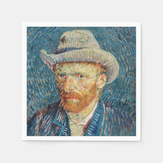 Van Gogh - Selbstportrait mit einem grauen Filthut Serviette (Vorderseite)