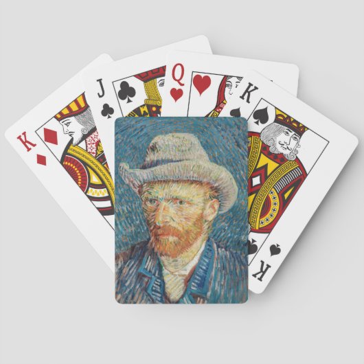 Van Gogh - Selbstportrait mit einem grauen Filthut Spielkarten (Rückseite)