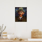 Van Gogh; Selbstportrait mit grauem Filthut Poster (Küche)