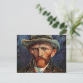 Van Gogh; Selbstportrait mit grauem Filthut Postkarte (Stehend Vorderseite)
